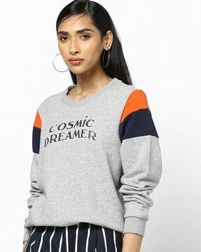 typographic print cotton sweatshirt