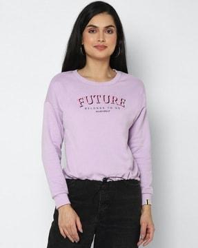 typographic print cotton sweatshirt