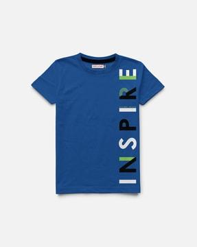 typographic print crew- neck t-shirt