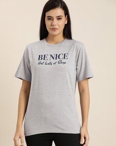 typographic print crew-neck oversized t-shirt