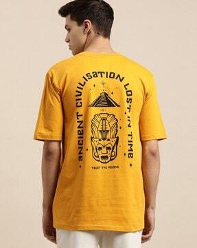 typographic print crew-neck oversized t-shirt