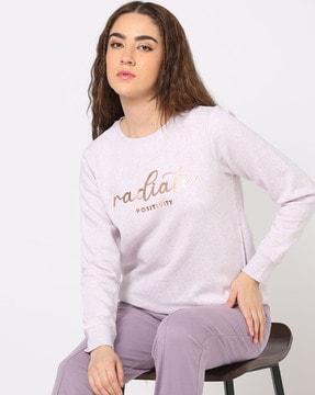 typographic print crew-neck relaxed fit sweatshirt