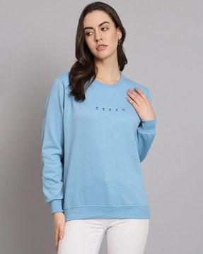 typographic print crew-neck sweatshirt with ribbed hem