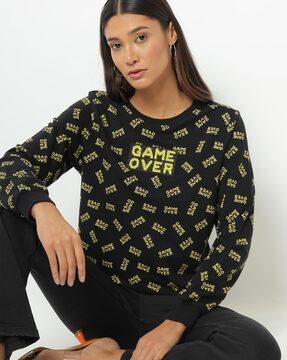 typographic print crew-neck sweatshirt