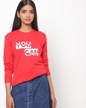 typographic print crew-neck sweatshirt