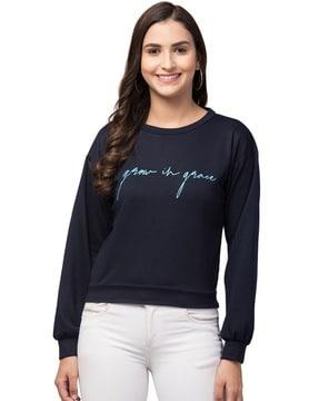 typographic print crew-neck sweatshirt