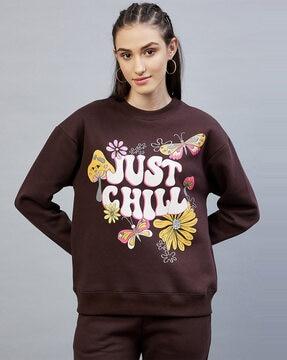 typographic print crew-neck sweatshirt