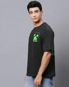 typographic print crew-neck t-shirt with short sleeves