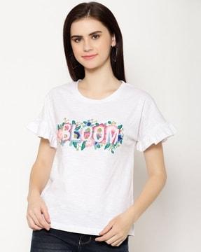 typographic print crew-neck t-shirt