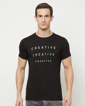 typographic print crew-neck t-shirt