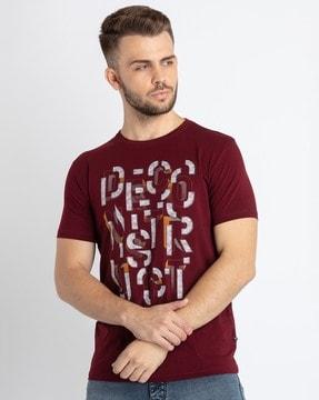 typographic print crew-neck t-shirt