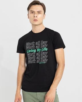 typographic print crew-neck t-shirt