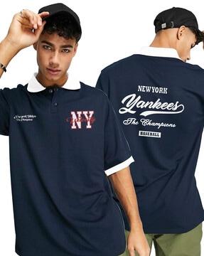 typographic print extra slim fit polo t-shirt