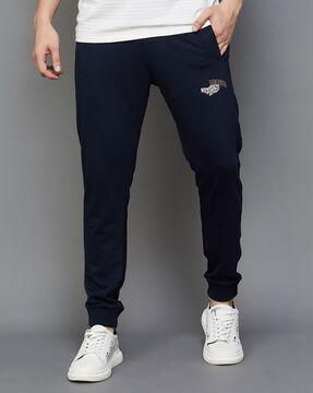 typographic print fitted joggers