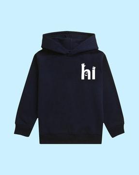 typographic print full-sleeve hoodie
