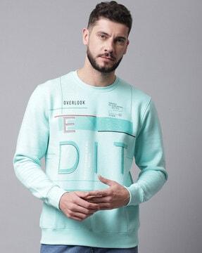 typographic print full-sleeve sweatshirt