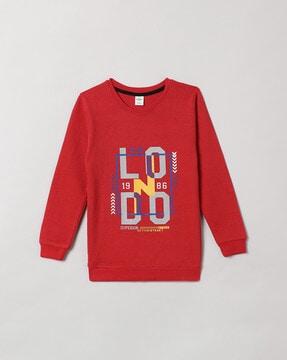 typographic print full-sleeve sweatshirt