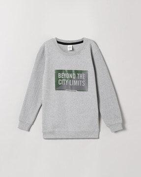 typographic print full-sleeve sweatshirt