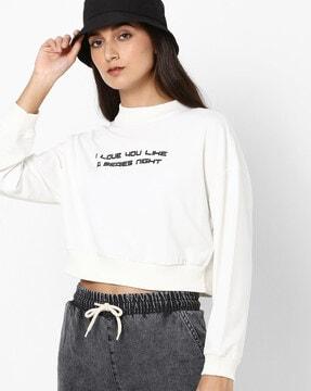 typographic print high-neck sweatshirt