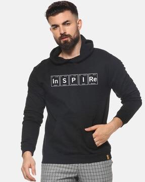 typographic print hooded sweatshirt