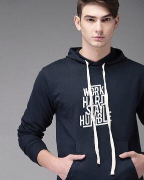 typographic print hooded sweatshirt