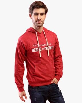 typographic print hooded sweatshirt