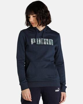 typographic print hooded sweatshirt