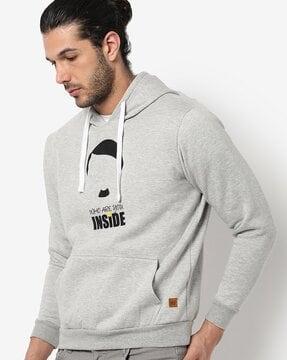 typographic print hooded sweatshirt