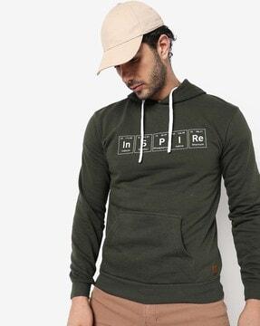 typographic print hooded sweatshirt