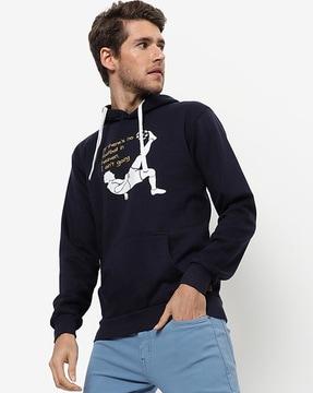 typographic print hooded sweatshirt