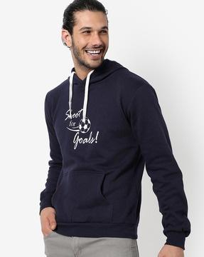 typographic print hooded sweatshirt