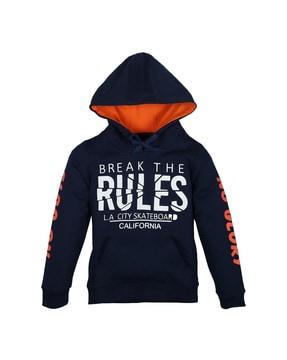 typographic print hooded sweatshirt