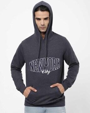 typographic print hooded sweatshirt