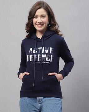 typographic print hooded sweatshirt