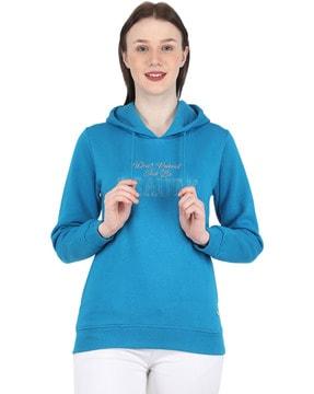 typographic print hooded sweatshirt