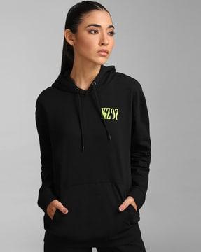 typographic print hooded sweatshirt