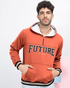 typographic print hooded sweatshirt