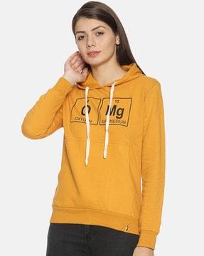 typographic print hooded sweatshirt