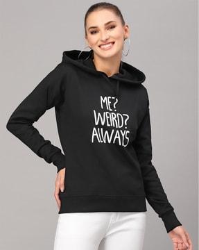 typographic print hooded sweatshirt