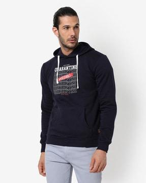 typographic print hoodie sweatshirt