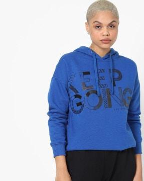 typographic print hoodie