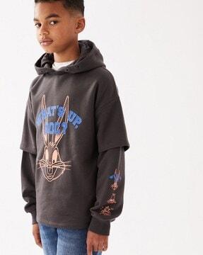 typographic print hoodie