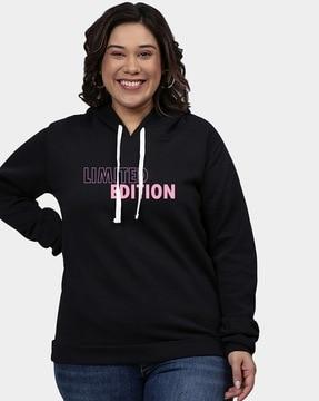 typographic print hoodie