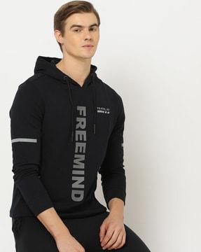 typographic print hoodie