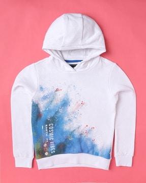 typographic print hoodie