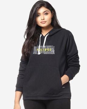 typographic print hoodie