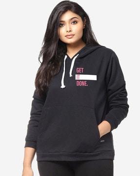 typographic print hoodie