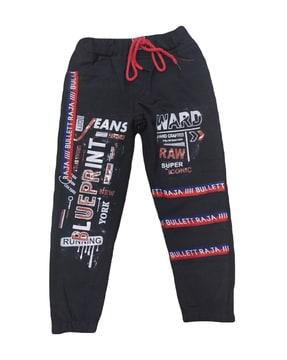 typographic print jogger jeans