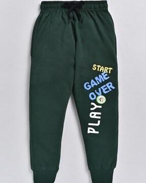 typographic print jogger pants