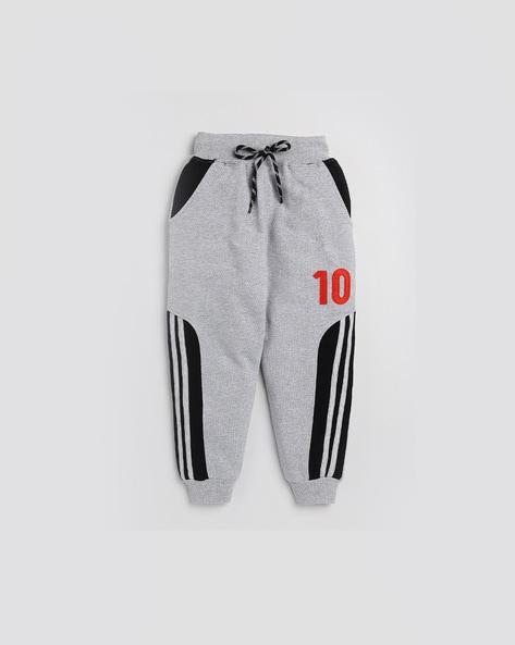 typographic print joggers with drawstring waist